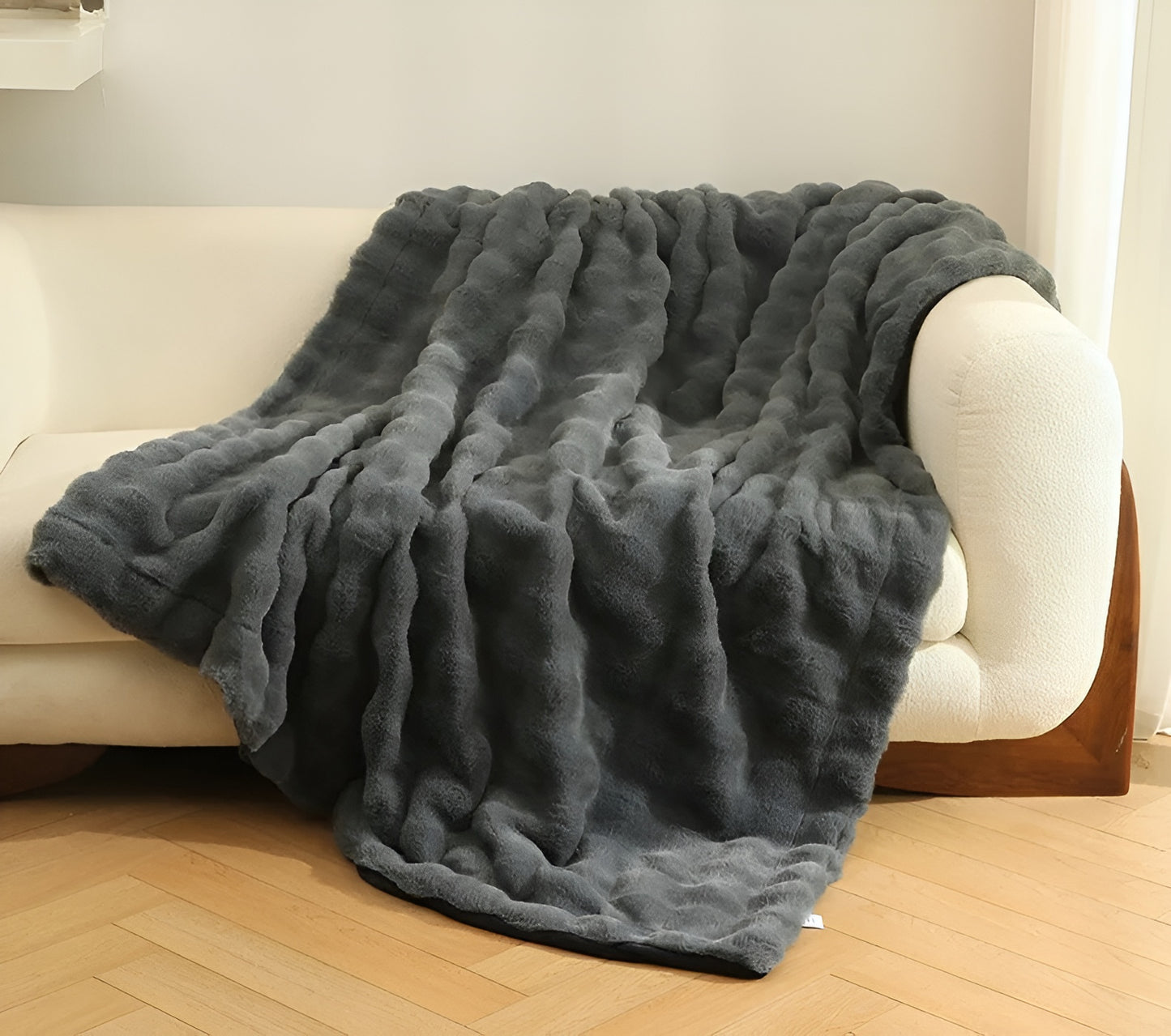 Plaid imitation fourrure de lapin - Venza