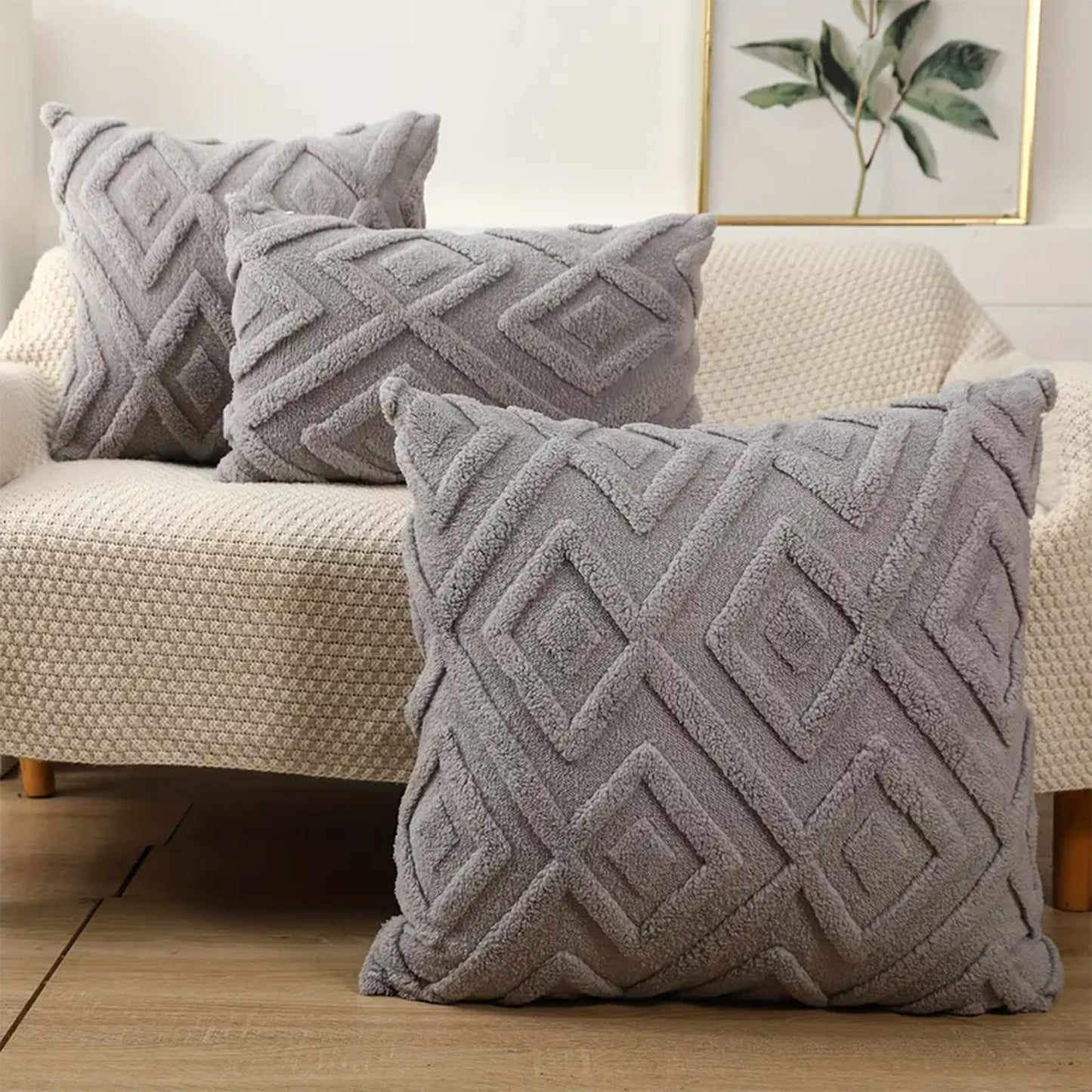 Housse de coussin imitation laine - Mitis